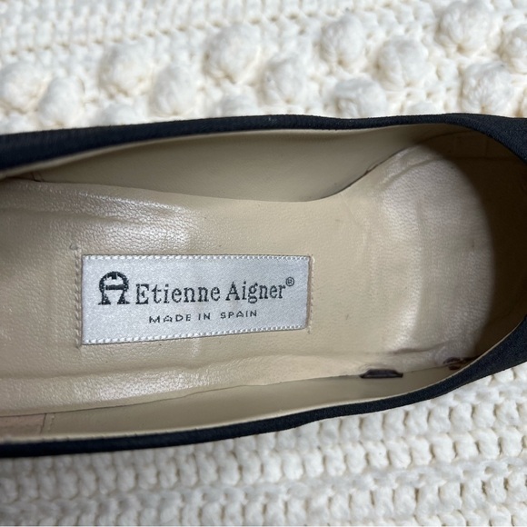 ETIENNE AIGNER Vintage Women’s Dreamer Heel Pumps Black Leather 7 - Picture 5 of 13
